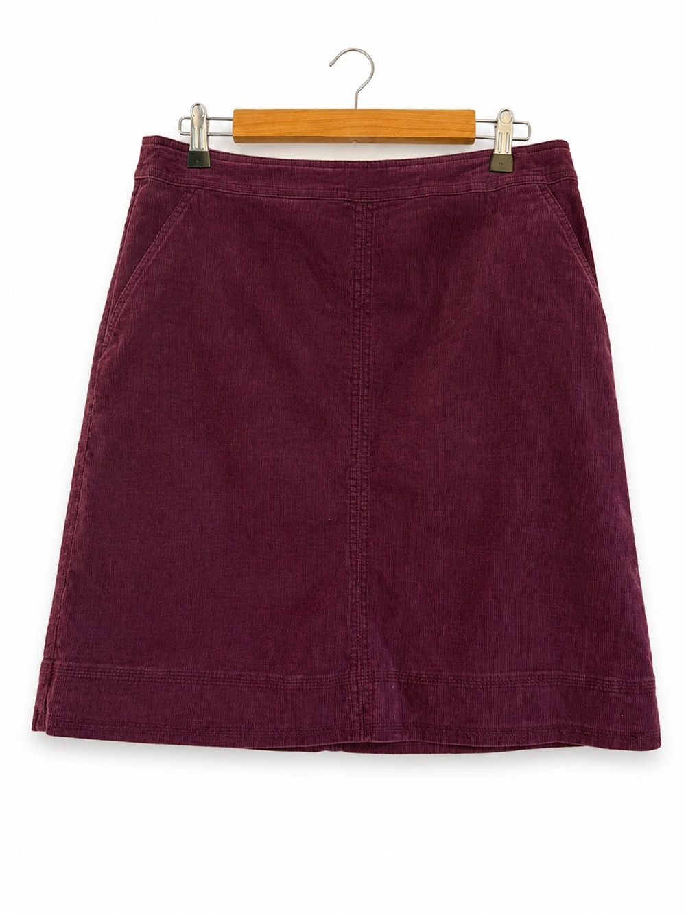 Boden Plum Corduroy A-Line Skirt | Size US 14